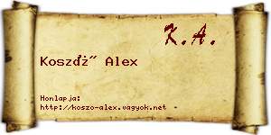 Koszó Alex névjegykártya