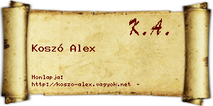 Koszó Alex névjegykártya